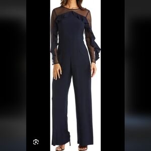 R&M Richards Navy Long Sleeve Jumpsuit